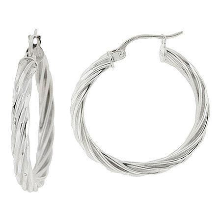 Pure Silver-plated Twisted Hoop Earrings