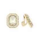 Monet Clear And Goldtone Button Clip Earring