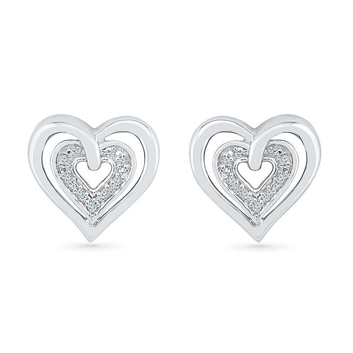 Diamond Accent White Diamond 11.5mm Stud Earrings