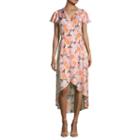 Belle + Sky Flutter Sleeve Wrap Dress
