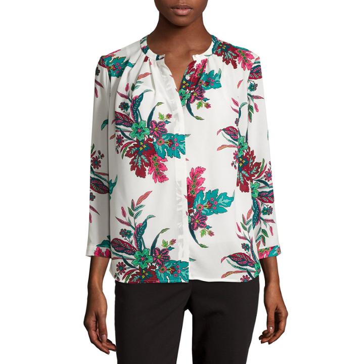 Liz Claiborne Long-sleeve Button-front Soft Blouse