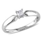 Womens 1/10 Ct. T.w. Genuine Diamond White Solitaire Ring