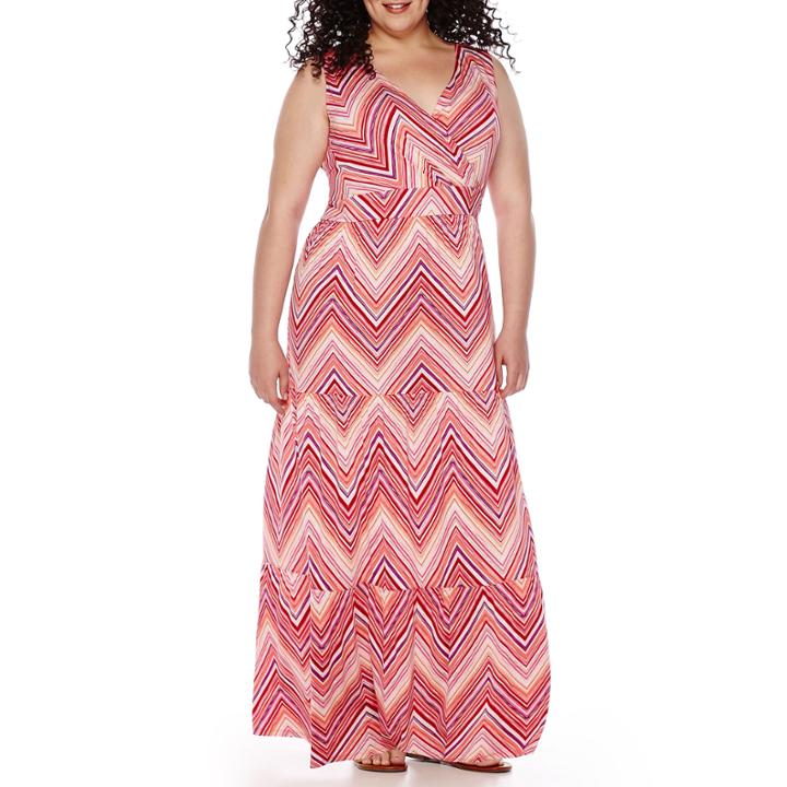 St. John's Bay Sleeveless Surplice Peasant Maxi Dress - Plus