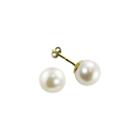 Certified Sofia&trade; 10k Gold 7-7.5mm Cultured Freshwater Pearl Stud Earrings