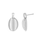 1/5 Ct. T.w. Diamond Sterling Silver Curved Disc Earrings