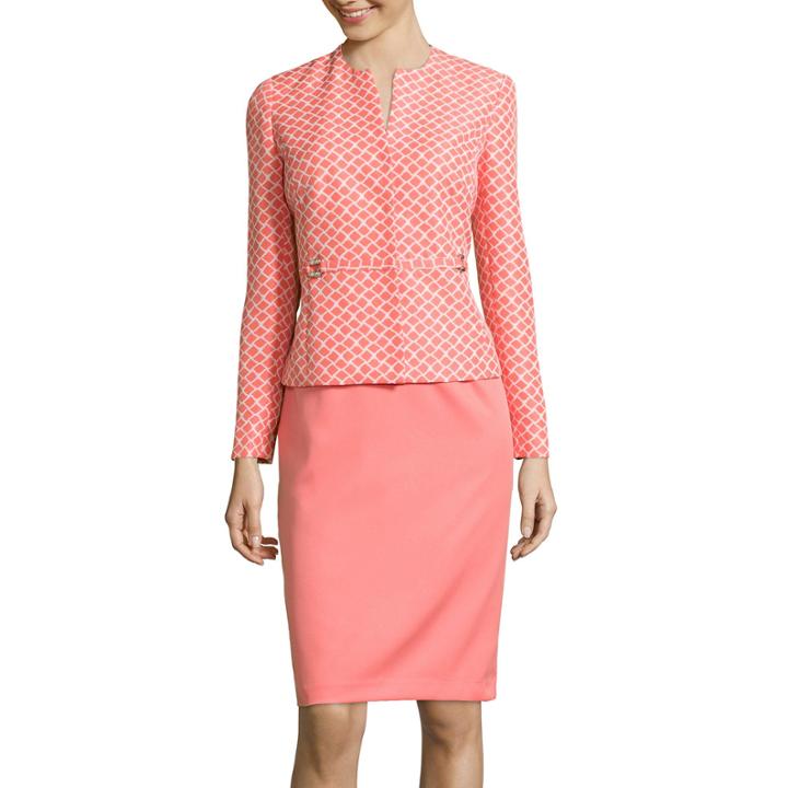 R & K Originals Long-sleeve Jacket With Solid Skirt Suit Set