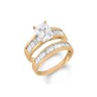 Womens 3 Ct. T.w. White Cubic Zirconia 14k Gold Over Silver Bridal Set