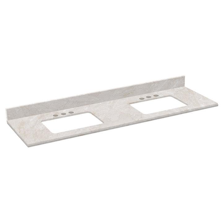 59-in. W 18.25-in. D Quartz Top In Beige Color For 3h4-in. Faucet