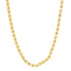 14k Gold Over Silver Solid Rope 16-30 Inch Chain Necklace