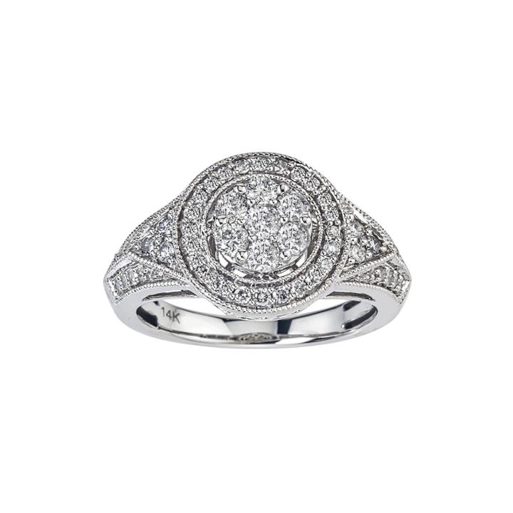 Diamond Blossom 3/4 Ct. T.w. Diamond 14k White Gold Cluster Ring