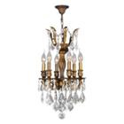 Versailles Collection 6 Light Mini Antique Bronzefinish And Crystal Chandelier