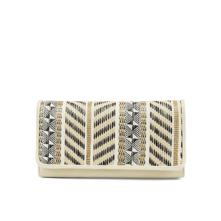 Mundi File Master Neutral Woven Accordian Wallet