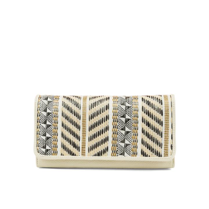 Mundi File Master Neutral Woven Accordian Wallet