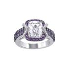 1/10 Ct. T.w. Diamond And Multi-gemstone Halo Ring