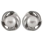 White Cultured Freshwater Pearls Sterling Silver 12mm Stud Earrings