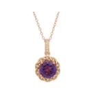 Genuine Amethyst & Lab Created White Sapphire 14k Gold Over Silver Pendant