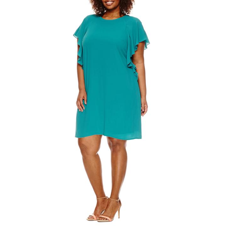 Worthington Flutter Sleeve Shift Dress - Plus