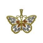 10k Tri-tone Gold Butterfly Pendant