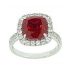 Lab-created Ruby & White Sapphire Sterling Silver Ring