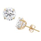 Diamonart 1 1/2 Ct. T.w. White Cubic Zirconia 10k Gold Over Silver Round Stud Earrings