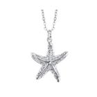 Crystal Sophistication&trade; Crystal Silver-plated Starfish Pendant Necklace