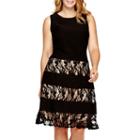 Danny & Nicole Sleeveless Lace Fit-and-flare Dress - Plus