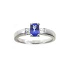 Limited Quantities Genuine Tanzanite And Diamond-accent Sterling Silver Ring