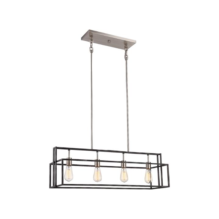 Filament Design 4-light Iron Black With Brushed Nickel Accents Pendant Island Pendant
