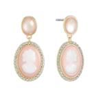Monet Jewelry Pink Cameo Drop Earrings
