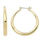 Sensitive Ears Gold-tone Hollow Puff Hoop Earrings