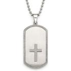 Stainless Steel Cut-out Cross Dog Tag