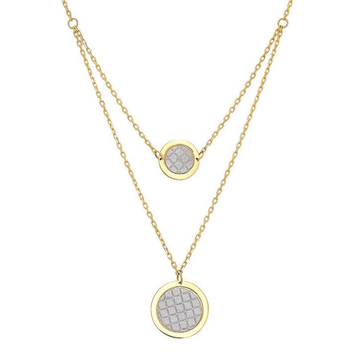 Infinite Gold Womens 14k Gold Round Pendant Necklace
