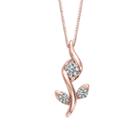 Sirena Womens 1/10 Ct. T.w. Genuine White Diamond 10k Gold Pendant Necklace