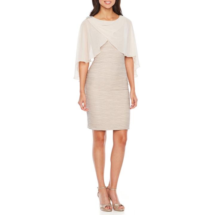 Jackie Jon Sleeveless Beaded Lace Sheath Dress