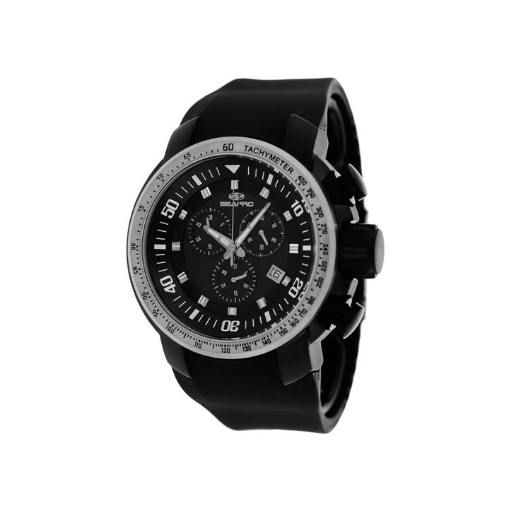 Seapro Imperial Mens Black Silicone Strap Watch