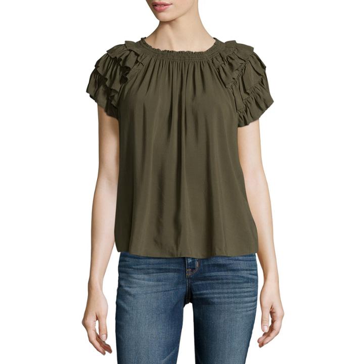 A.n.a Tiered Ruffle Sleeve Blouse