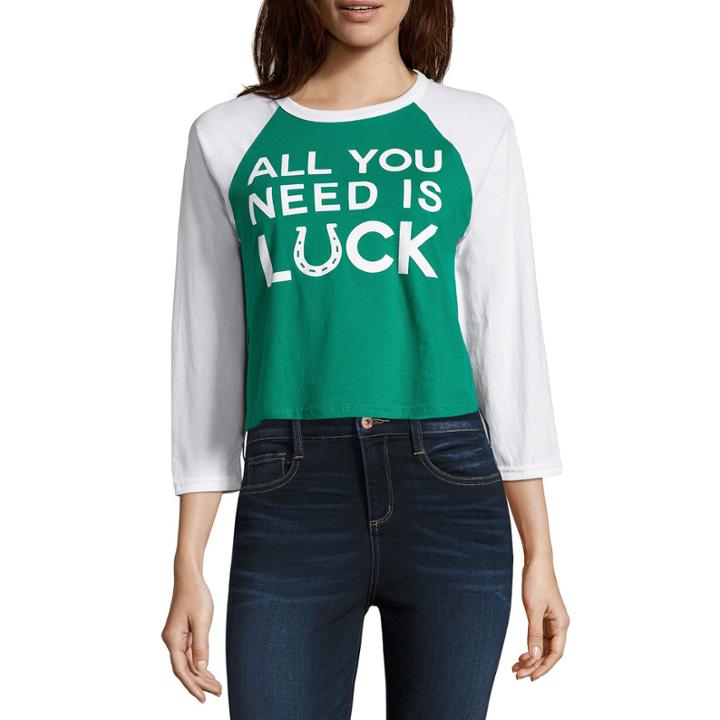City Streets 3/4 Sleeve Luck Graphic T-shirt