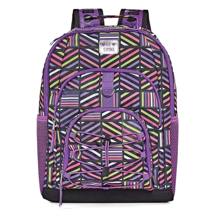 Purple Geometric Backpack
