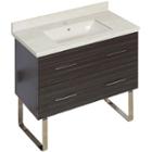 36-in. W Floor Mount Dawn Grey Vanity Set For 1 Hole Drilling Beige Top Biscuit Um Sink