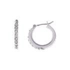 Gloria Vanderbilt Silver-tone Pave Small Hoop Earrings