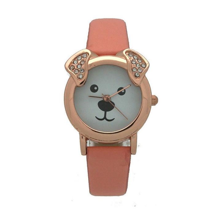 Olivia Pratt Dog Unisex Gold Tone Strap Watch-h10046peach