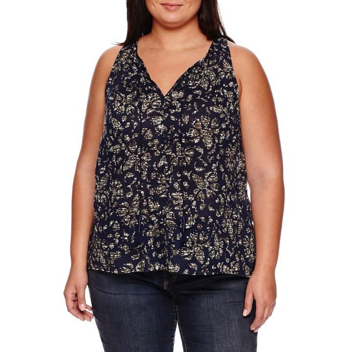A.n.a Tassel Tie Tank Top - Plus