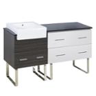 57.75-in. W 18-in. D Modern Plywood-melamine Vanity Base Set Only In White-dawn Grey