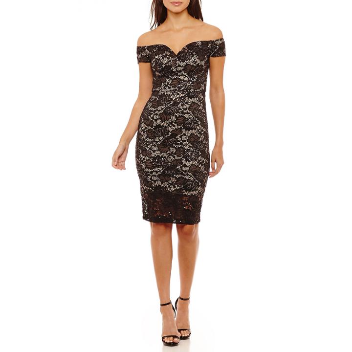 Bisou Bisou Short Sleeve Floral Sheath Dress