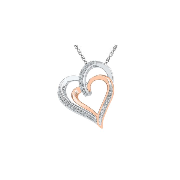 Womens 1/5 Ct. T.w. White Diamond Gold Over Silver Pendant Necklace