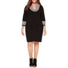Studio 1 3/4 Sleeve Sheath Dress-plus