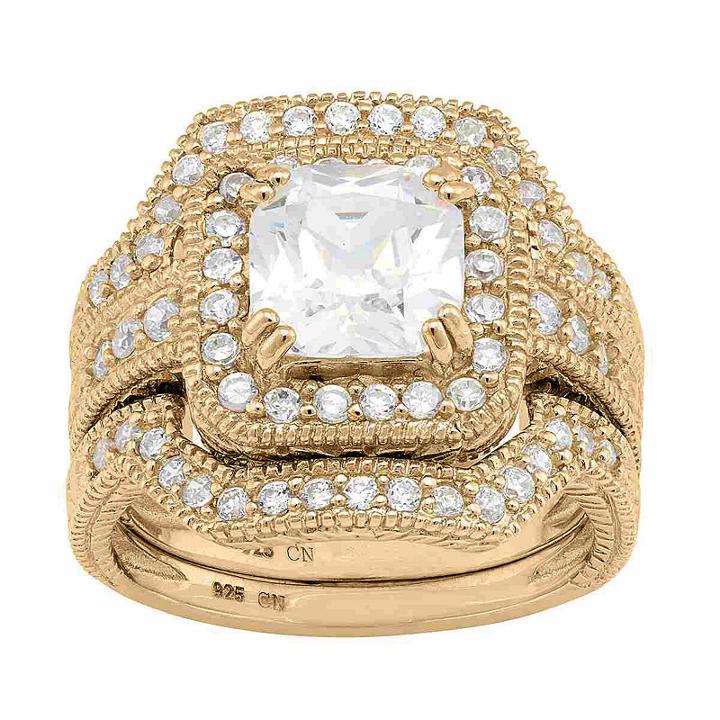 Womens 4 Ct. T.w. Cubic Zirconia White Square Bridal Set