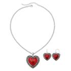 Mixit&trade; Red Heart Pendant Necklace & Earring Set