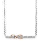 Infinite Promise Womens 1/10 Ct. T.w. White Diamond Sterling Silver & 14k Rose Gold Over Silver Pendant Necklace