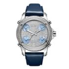 Jbw Diamond Mens Silver Tone Strap Watch-j6354b